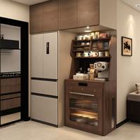 Meuble de rangement multifonctionnel en bois sur mesure pour la maison, étagère organisatrice de café, table à manger escamotable et dissimulée pour petits espaces
