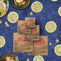 Caja para Pizza de Cartón de 6, 9, 10 y 12 Pulgadas, con Logotipo Personalizado Impreso, Laminada, de Cartón Corrugado de Grado Alimenticio, Desechable