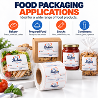 Étiquettes personnalisées pour emballages alimentaires, autocollants en rouleau BOPP blancs pour bocaux, boîtes, contenants avec champs de date de péremption