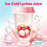 Fabrieksleverancier Wegwerp Bekers Verpakking Geurige Lychee Sap Drank Zoete Natuurlijke Fruitdrank
