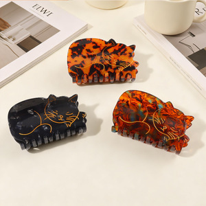 YJL NOUVEAU Mignonnes pinces à cheveux en PVC faites à la main avec imprimé de chatons de dessin animé pour femmes, accessoires de cheveux à la mode coréenne pour filles - Product Image 1