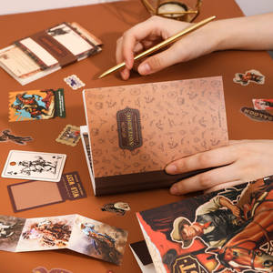 Mỹ Tây thẩm mỹ sổ lưu niệm Hộp Quà Tặng-simno Vintage A6 lưới máy tính xách tay + cao bồi dán & Washi Băng - Product Image 3