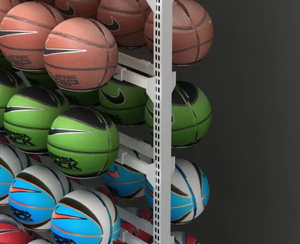 Alta qualità portaoggetti palla negozio doppio lato basket pallavolo gancio in metallo espositore in metallo - Product Image 4