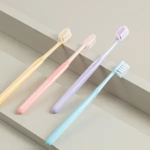 High End Customized Solid Color Extra Clean Full Head Manual Adult Toothbrush For Hotel Home