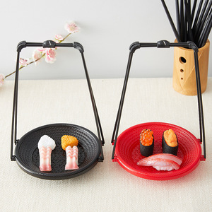 Corbeille à fruits et sushis portative Double Épée Oiseau Volant, Noir et Rouge, pour Hôtels et Restaurants, Plat de service pour la Cuisine Japonaise et les Collations - Product Image 4