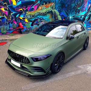 Spoiler de pare-chocs avant pour Mercedes Benz Classe A W177 2019-2023 A180 A200 A35 AMG Noir brillant / Aspect fibre de carbone - Product Image 6