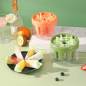 Moules à glace en plastique vert et orange, 6 cavités, pour glaces maison - Product Image 2