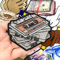 Patch brodé 'Money Stack' et 'Cash Dollar' style cassette de musique Hip Hop, thermocollant pour streetwear, vestes, chapeaux et décoration DIY
