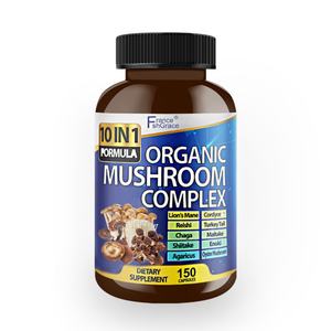 Complément alimentaire à base de champignons haute puissance pour la mémoire et la concentration, pour hommes et femmes, 150 capsules, capsules de champignons - Product Image 1