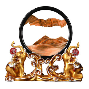 New Chinese hourglass quicksand painting <b>elephant</b> <b>ornament</b> living room entrance wine cabinet decoration creative <b>ornament</b> - Product Image 1