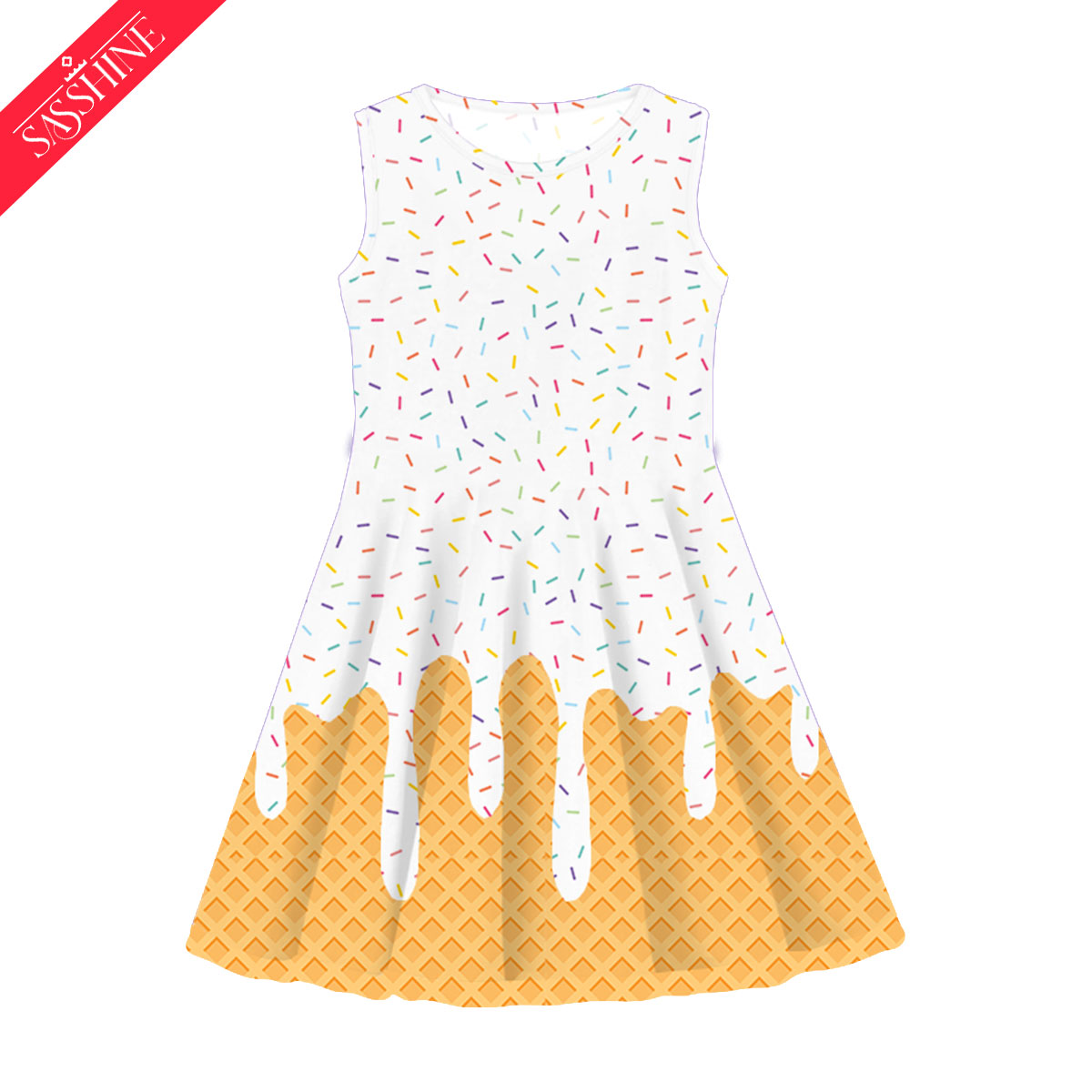 ice cream drip dress Ice Cream Drip Skirt Dress for Girls