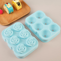 Offre Spéciale 3D Rose silicone Machine à glaçons pour Whisky 6 cavités Silicone Ice Cube Trays Mold