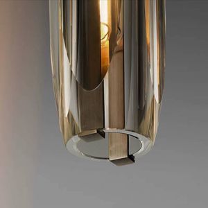 <span class=keywords><strong>Vintage</strong></span> Retro casa decoración tubo de humo de vidrio de la luz de la lámpara de latón antiguo lámpara colgante - Product Image 5