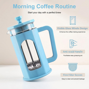 SEECIN Modern Travel French Press <strong>Coffee</strong> Maker Set with Food Grade Plastic High Borosilicate Glass and Stainless Steel <strong>Plunger</strong> - Product Image 3
