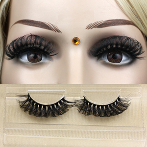 HITOMI QK5D Pestañas Postizas 3D de Visón Sintético Hechas a Mano de 10mm D para Tira, Pestañas Rusas con Tallo de Algodón Negro y Bandeja - Venta al por Mayor - Product Image 2