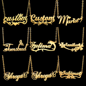 Collana con <span class=keywords><strong>nome</strong></span> personalizzato personalizzato oro placcato in acciaio inossidabile Dainty collana con <span class=keywords><strong>nome</strong></span> personalizzato gioielli regali per donne ragazze - Product Image 4