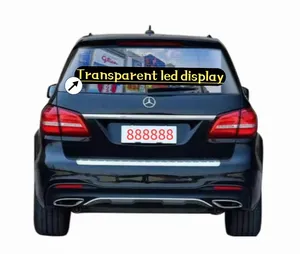 Taxi Achterruit Transparant Led Display Gebruikt In Externe Voor Reclame Kan Worden Geprogrammeerd Voor Buiten