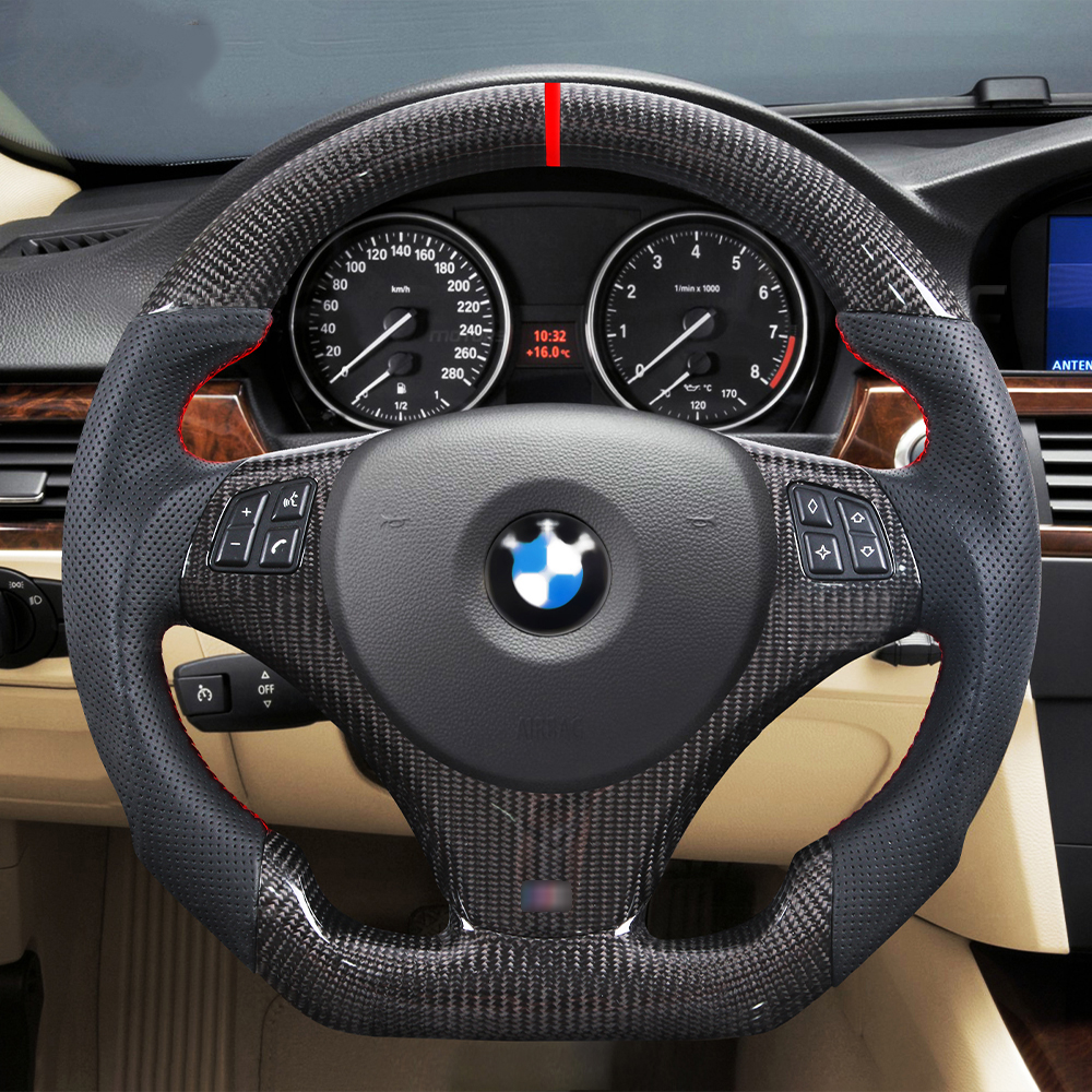 MEWANT Funda De Volante Para 3 Series E90 E91 E92 E93 2006-2011 E90 325i 330i 335i E87 120i 130i 120d/1 Series E81 E82 E87 E88 2008-2012