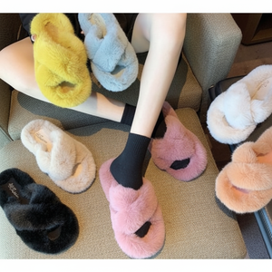 225-260mm grande taille A615 chaussures en fourrure de vison pantoufles d'hiver disponibles - Product Image 1