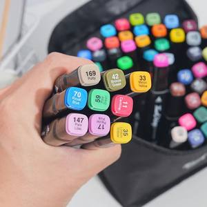 80/168/262 Color Twin Double Tip Art Drawing Sketch Alcohol Based Graffiti Color Permanente Alcoholes Markers Set - Product Image 2