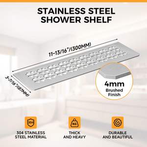 Étagère de rangement pour <span class=keywords><strong>douche</strong></span>, niche adaptée aux panneaux préfabriqués <span class=keywords><strong>Schluter</strong></span> Kerdi Board SN/-SNLT, finition brossée, acier inoxydable 304 - Product Image 2