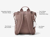 Sac à dos à langer compact personnalisé en néoprène avec porte-bouteille isotherme, attaches pour poussette, matelas à langer et accessoires de voyage pour mamans