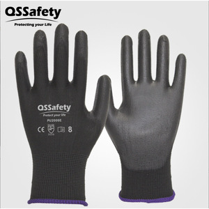 Guantes de Seguridad QSSafety de PU Negros Transpirables para Construcción, Mecánica, Fabricación y Uso Industrial - Product Image 4