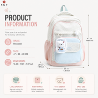 Mochila Escolar Ligera de Poliéster de 0.62 kg, Resistente al Agua, Gran Capacidad, para Estudiantes de Secundaria, para el Estudio Diario