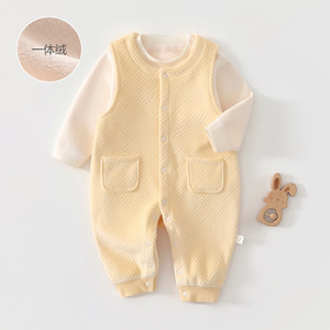 Combinaison pour bébé avec doublure en polaire, combinaison d'hiver unisexe épaisse pour nourrissons et tout-petits - Product Image 1