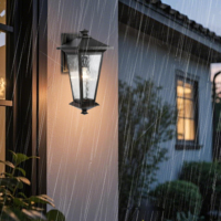 Lámpara de Pared Exterior LED Cuadrada Impermeable IP44 de Alta Calidad, Lámpara Exterior de Aluminio Fundido a Presión de Estilo Vintage para Jardín