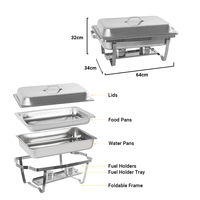 Ensemble de chauffe-plats 9L pliable en argent pour chauffe-plats portable pour la restauration Chauffage au carburant en acier inoxydable abordable pour la maison