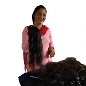 100% Unprocessed Black Color Indian Virgin Cuticle Aligned Remy Temple Human Hair <b>Extensions</b> Fusion <b>Cheap</b> Straight Style Bundles - Product Image 1