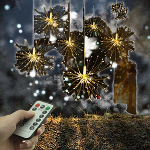 100/150/200 LEDs Bouquet Shape Micro Copper String Fireworks <b>Lights</b> Starburst Lamp Christmas Holiday Lighting IP65 25/30cm - Product Image 3
