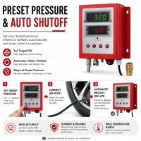 High Precision Automatic Vehicle Wall-Mounted Digital Tire Inflator Pre-Set Inflation Deflation Tire Tire Pressure Monitoring