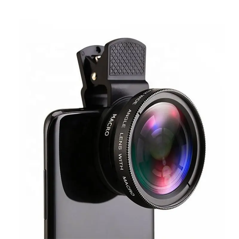 Kit de lentes de cámara Universal para teléfono inteligente, Kit de lentes de cámara profesional HD 2 en 1 para teléfono, lente de cámara de 0,45x de gran angular y Macro de 15X para teléfono móvil