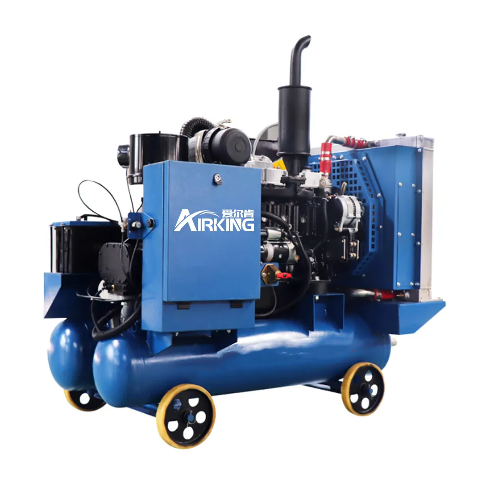 Compressor de ar móvel da indústria 176cfm diesel, compressor de ar 41kw 116psi para sandblasting