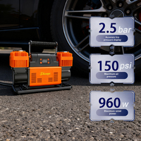 300L/MIN Heavy Duty Plastic Air Compressor Tire Inflator Dual Cylinder 12V DC Fast Pump Portable 4x4 Trucks Off-Road Vehicles