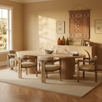 Base rainurée simple avec rangement dissimulé, finition en bois de frêne, table à manger extensible en bois massif