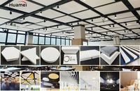Panneau de plafond acoustique en fibre de verre NRC0.9, antibactérien, personnalisable, pour plafonds suspendus hexagonaux, circulaires et en forme de nuages, pour centres commerciaux