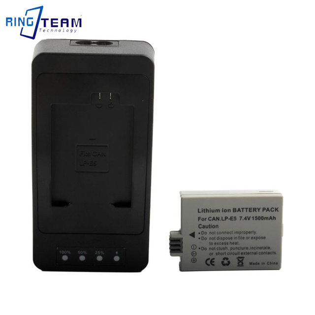 LP-E5 Battery LED Fast Charge and LP-E5 Batter For Canon 450D 500D 1000D 2000D Kiss X2 X1 T1i Xs Xsi