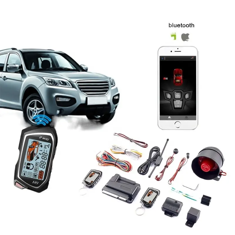 car alarm kit system universal start sensor lcd remote fob control auto lock auto best two way car alarms with anti hijack