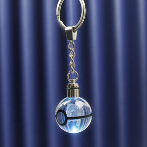 Wholesale Custom 3D Pocket <b>Crystal</b> <b>Ball</b> Keychain 7 Color LED Lights Romantic Style Plastic Jewelry - Product Image 6
