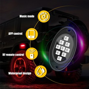 Auxito ชุดไฟร็อค RGB LED 8ชิ้น, ชุดไฟนีออนควบคุมผ่านแอปบลูทูธ - Product Image 6