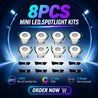 Kit de projecteurs LED RGB pour véranda, étanche, changeant de couleur avec télécommande, pour balcon, patio, pergola, décoration de jardin