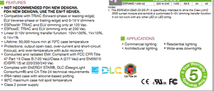 Fuente de Alimentación LED AC-DC ERP Power ESP060W-1400-42, 120-277 Vac, 87% de Eficiencia, 58.8W Máx., 1400mA, Carcasa de Aluminio - Product Image 5