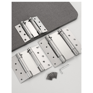 Stainless Steel Automatic Double Door Hinges Self-Closing <b>Rebound</b> for Inward Outward Opening Half-Height Free Demin Door Hinges - Product Image 5