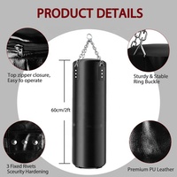 Sac de frappe Wellshow Sport pour enfants, sac de boxe en PU de 2 pieds, ensemble de sac de frappe avec gants de boxe, non rempli