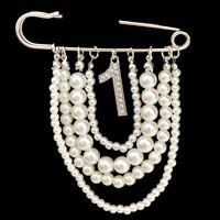 Épingles à numéros personnalisées pour sororité avec strass, de 1 à 100, avec un design en perles multicouches