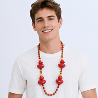 Großhandel: Personalisierte rote Zyklopen-Gummi-Enten-Perlenkette – Weihnachts-, Halloween-, Karnevalsparty-Dekoration, Outdoor-Großpackung