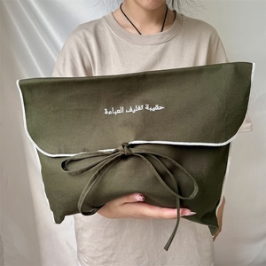 QMS Recyclable Organic Cotton Canvas Jewelry <b>Gift</b> Packaging Pouch for Cosmetic Canvas Dust <b>Envelop</b> Bag With Custom Logo - Product Image 2